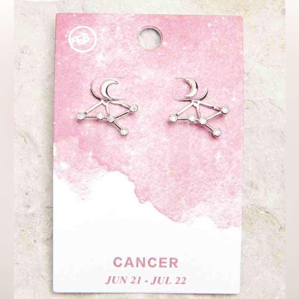 Cancer Earring Jackets Silver Earthbound Trading NWT